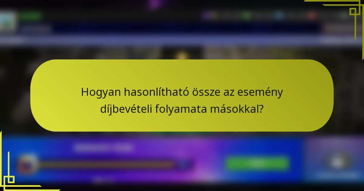 Hogyan hasonlítható össze az esemény díjbevételi folyamata másokkal?
